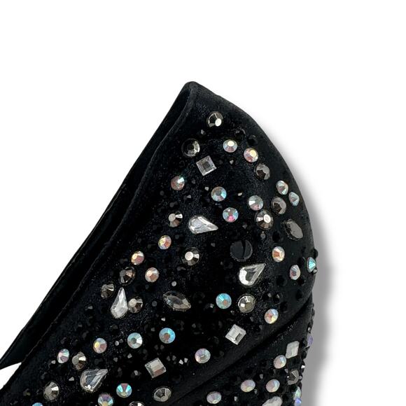 Delite Caroline Black Rhinestone Platform Pumps Heels Womens Size 38 7.5 8 - Picture 12 of 12